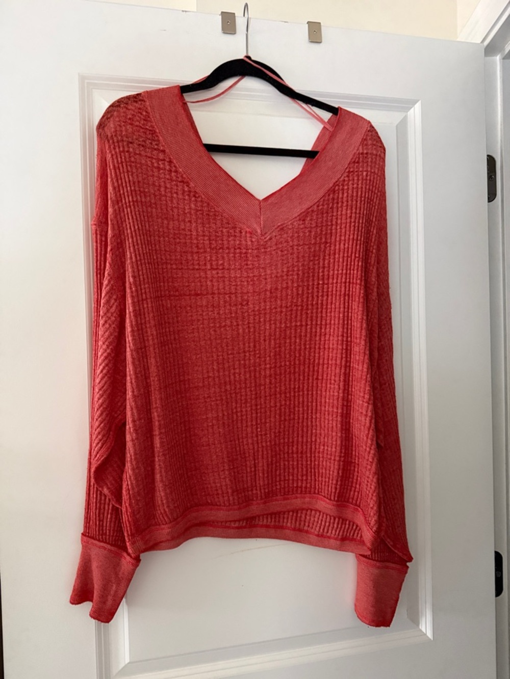 We The Free Free People Coral Waffle Knit Pullover